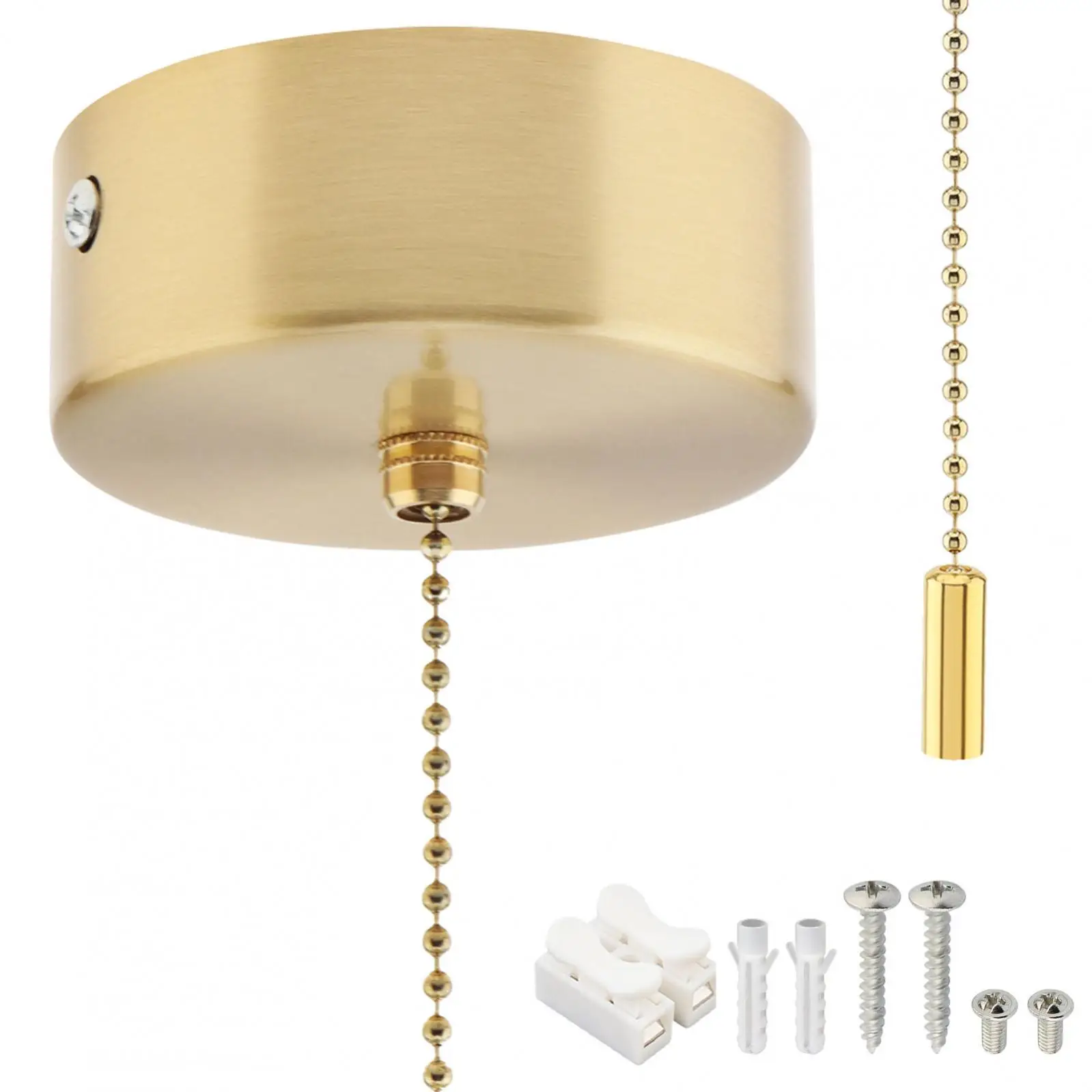 HOCeiling Light Ribrette Switch, Chrome Round Pendant Light, Light Light Switch