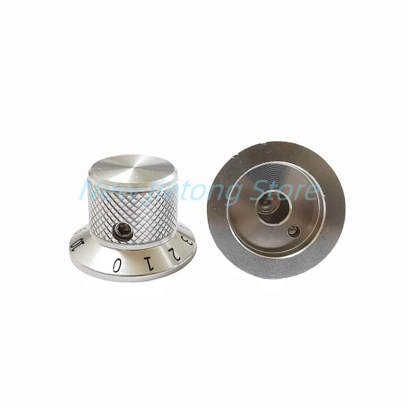2pcs 25x17mm Aluminum Alloy Potentiometer Switch Contral Caps Volume Audio Electric Guitar Bass Knobs Screw Type Silver Color