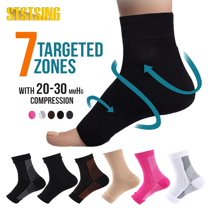 1 Pair Nano Socks Neuropathy Socks Compression Sleeve For Ankle For Swelling,Sprain,Neuropathy - Nano Brace For Women And Men