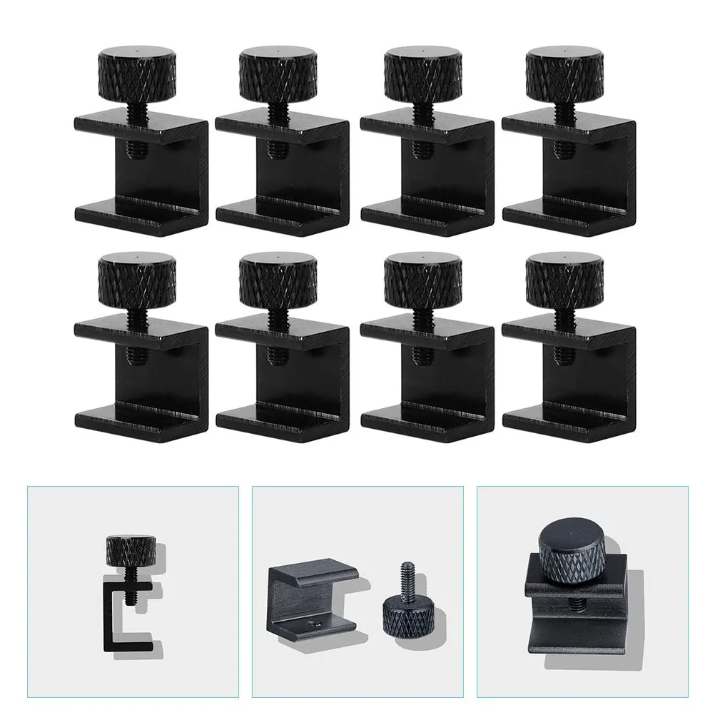 

8Pcs Glass Platform Clamps Aluminum Alloy U- Design Easy Install Remove No Tools Wide Compatibility 3D Printer Bed Clip