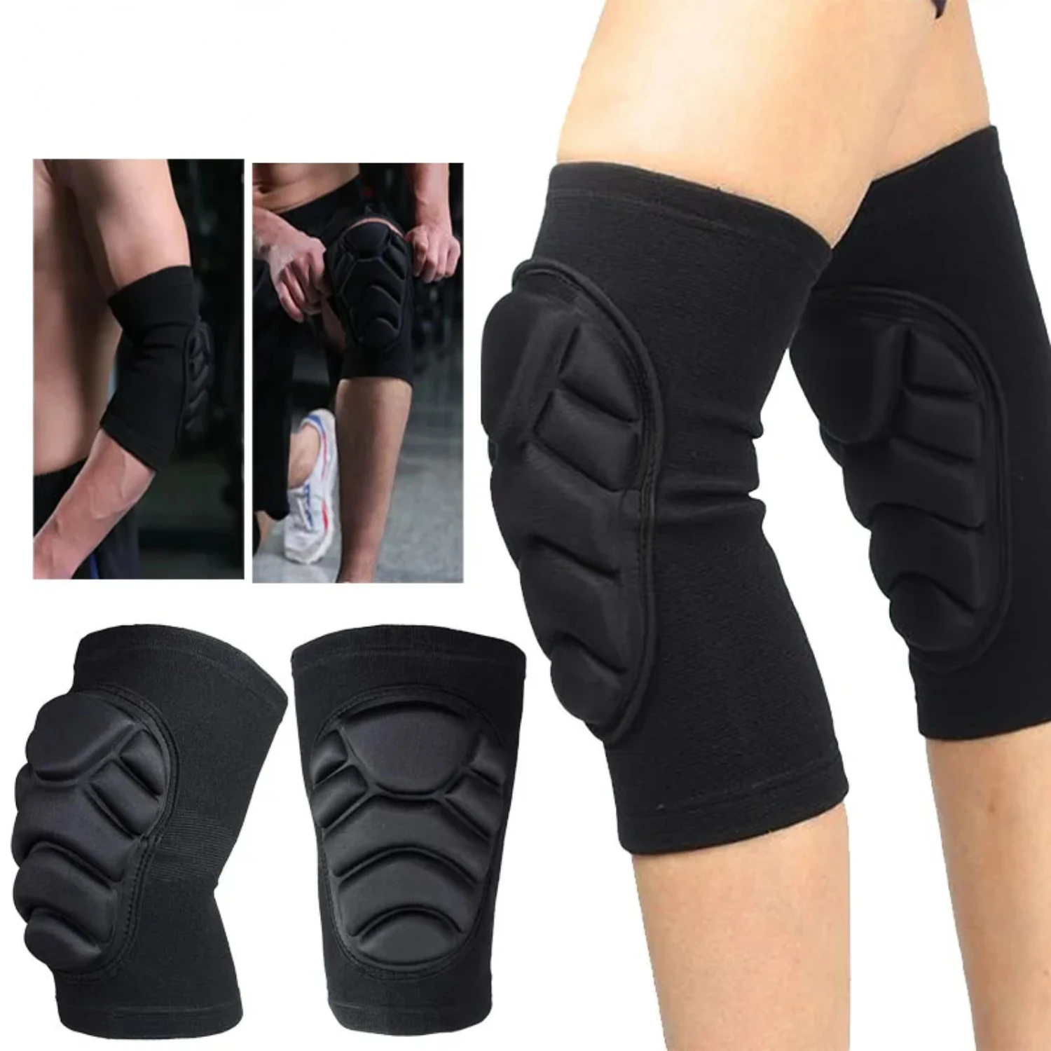 

1 Pair Knee Elbow Pads Brace Support Cycling Snowboard Roller Skating Skateboard Extreme Sports Protective Gear Kneepads Laser