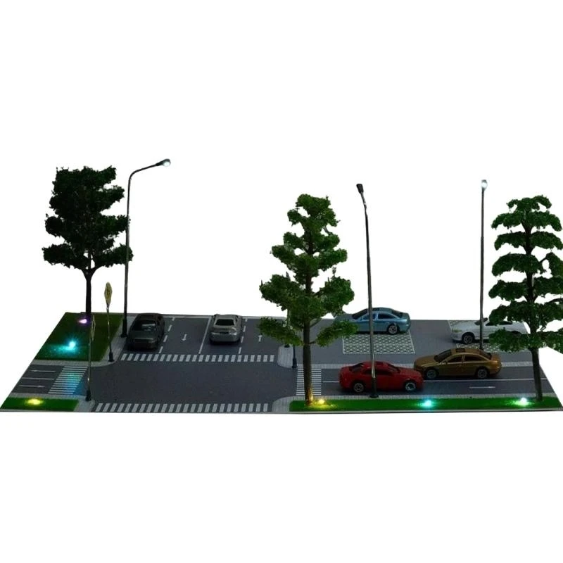 1 Scale City Road Scene Model Kits HO Scale LED Lighting Parking Lot Scenery Kits Dioramas City Road Scene Model Kits