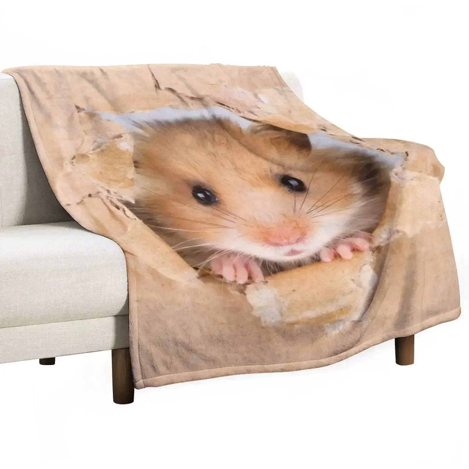 Cute Hamster Throw Blanket halloween Bed Fashionable Cute Plaid Furry blankets ands Bed covers Blankets