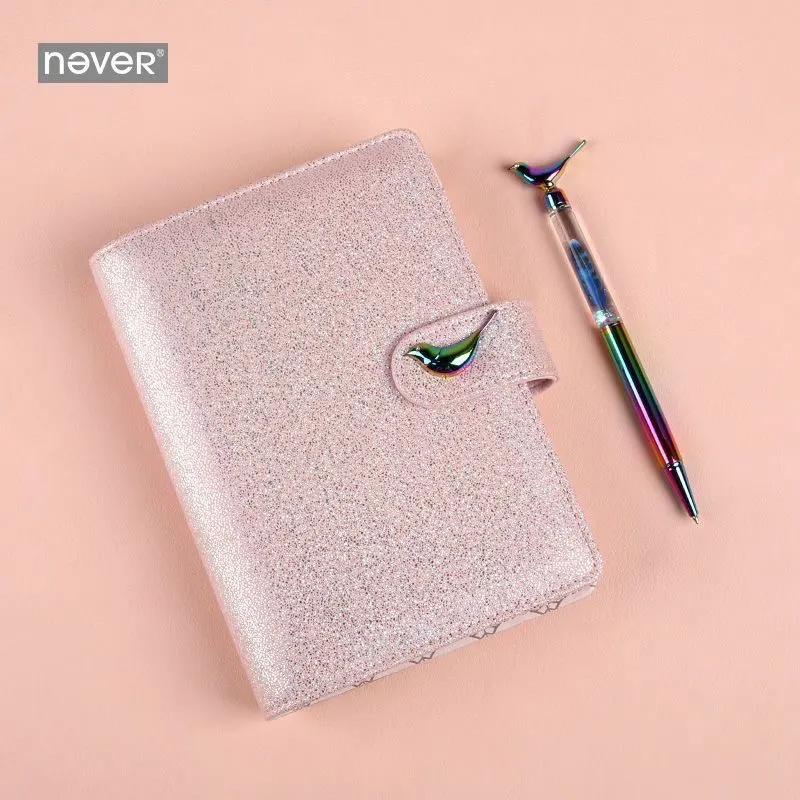 Never Yiwi bird Planner Cash Envelope Savings Money 6 Holes Binder for Financial Management A6 PU Loose-leaf Notebook Binder