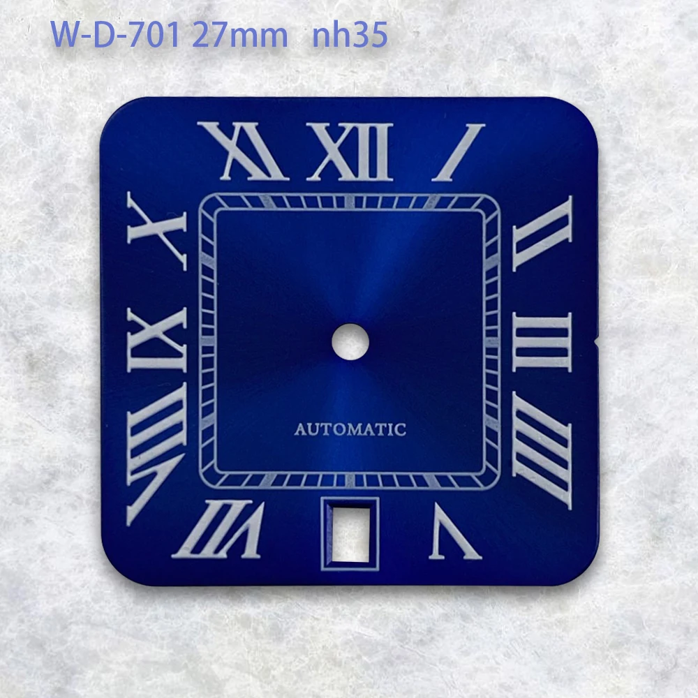 27mm  S Logo Dial Square Sunburst Roman numerals Suitable For NH35/NH36/4R/7S  Japanese Automatic Movement Watch Modification