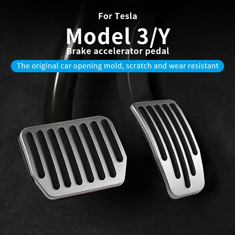 Aluminum Alloy & Stainless Steel Brake Pedal for Tesla 2018-2025 Refreshed Model 3/Y – Pedal Cover Replacement