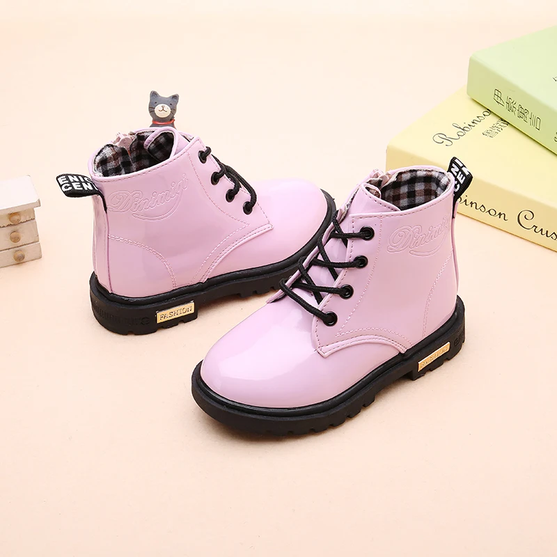 Kids New Winter Children Shoes PU Leather Waterproof Plush Boots Kids Snow Boots Brand Girls Boys Casual Boots Fashion Sneakers