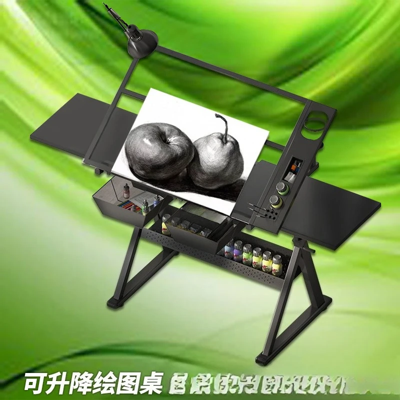 

Tempered glass drawing table can be lifted and tilted tabletop, art classroom drawing table