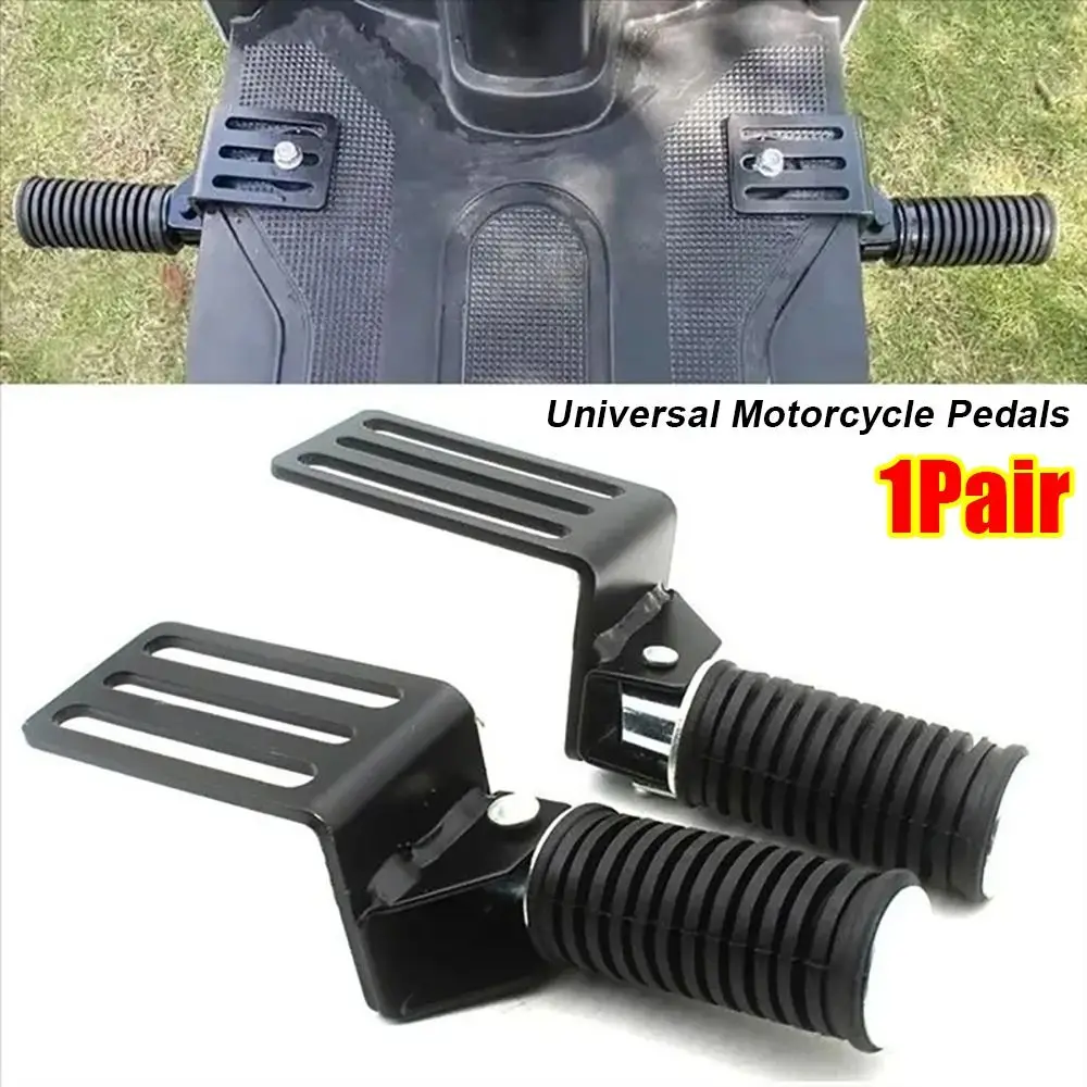 

1Pair Universal Front Footrests Foldable Metal Motorcycle Pedals Direct Installation Deep Grooves Footpeg For Electric Vehicles