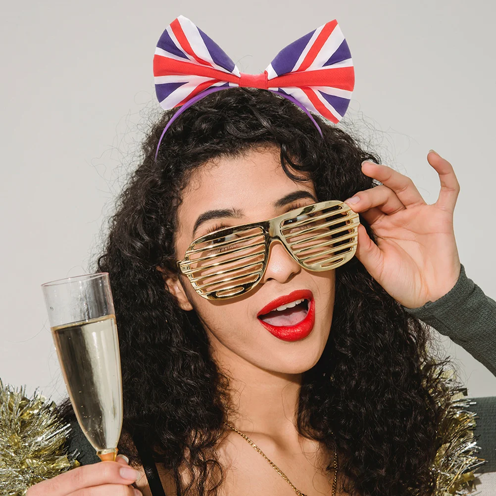 

6Pcs Union Jack Hair Bands British Flag Bowknot Hair Accessories Football Fan Headbands Uk Festival Bow Headpieces