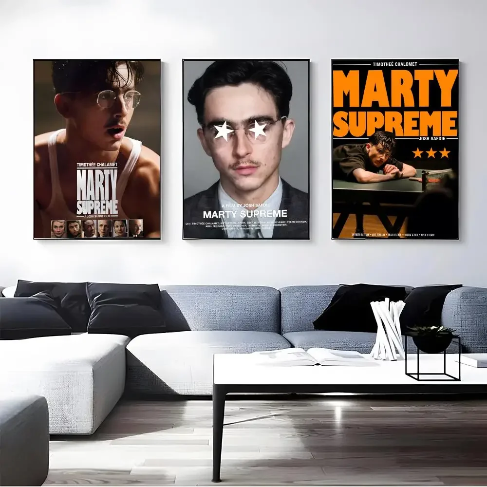 Movie Marty Supreme Poster Self-adhesive Art Waterproof Paper Sticker Coffee House Bar Room Wall Decor