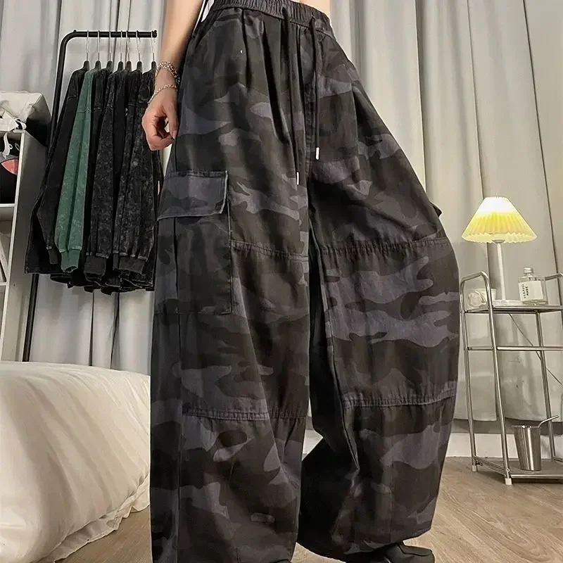 2024 Harajuku Fashion Camouflage Cargo Pants Women Hip Hop Streetwear Oversized Fall Vintage Y2k Girl Casual Retro Trousers