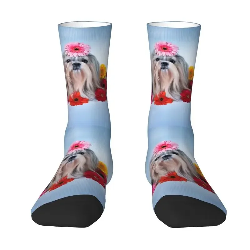 

Shih Tzu Dogs Gerberas Floral Pattern Dress Socks Mens Womens Warm Funny Novelty Animla Crew Socks