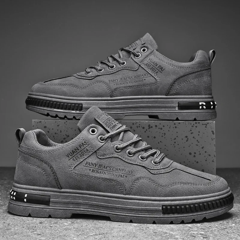 Men's Spring Breathable Vulcanzed Shoes Non-slip Waterproof Wear-resistant Casual Shoes Men's Black Casual Sneakers Work Shoes