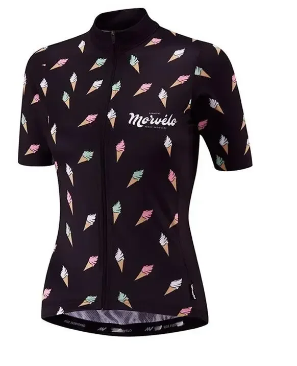 Morvelo Women ladies Summer Short Sleeve Bicycle Cycling Jersey Road Mtb Bike Shirt Outdoor Sports Ropa wholesale Clothing