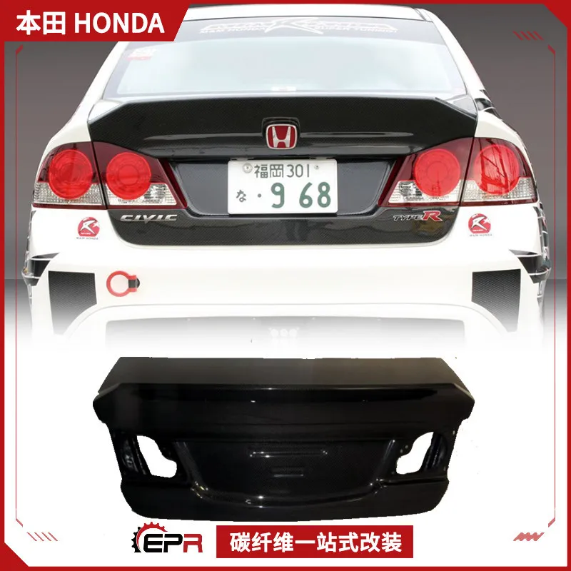 

Подходит для модели Honda Civic FD2 из углеродного волокна мм, задняя крышка, крышка багажника, легкая модифицированная крышка багажника.