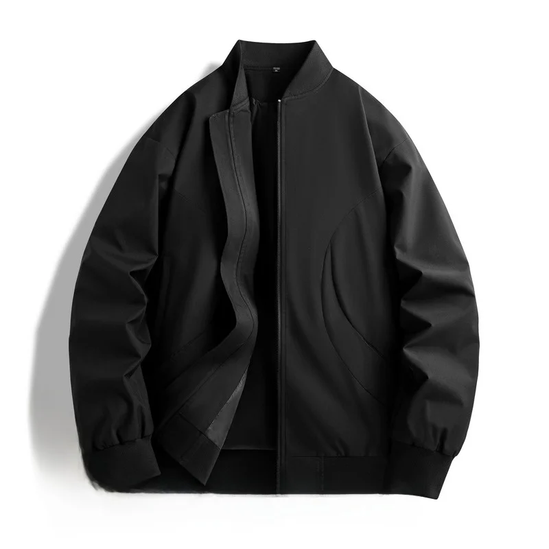 

Spring Autumn Thin Stand Collar Jaet Men's Faionable Korean Sle Coat Youthful Ele Top Windproof Polyester Fiber