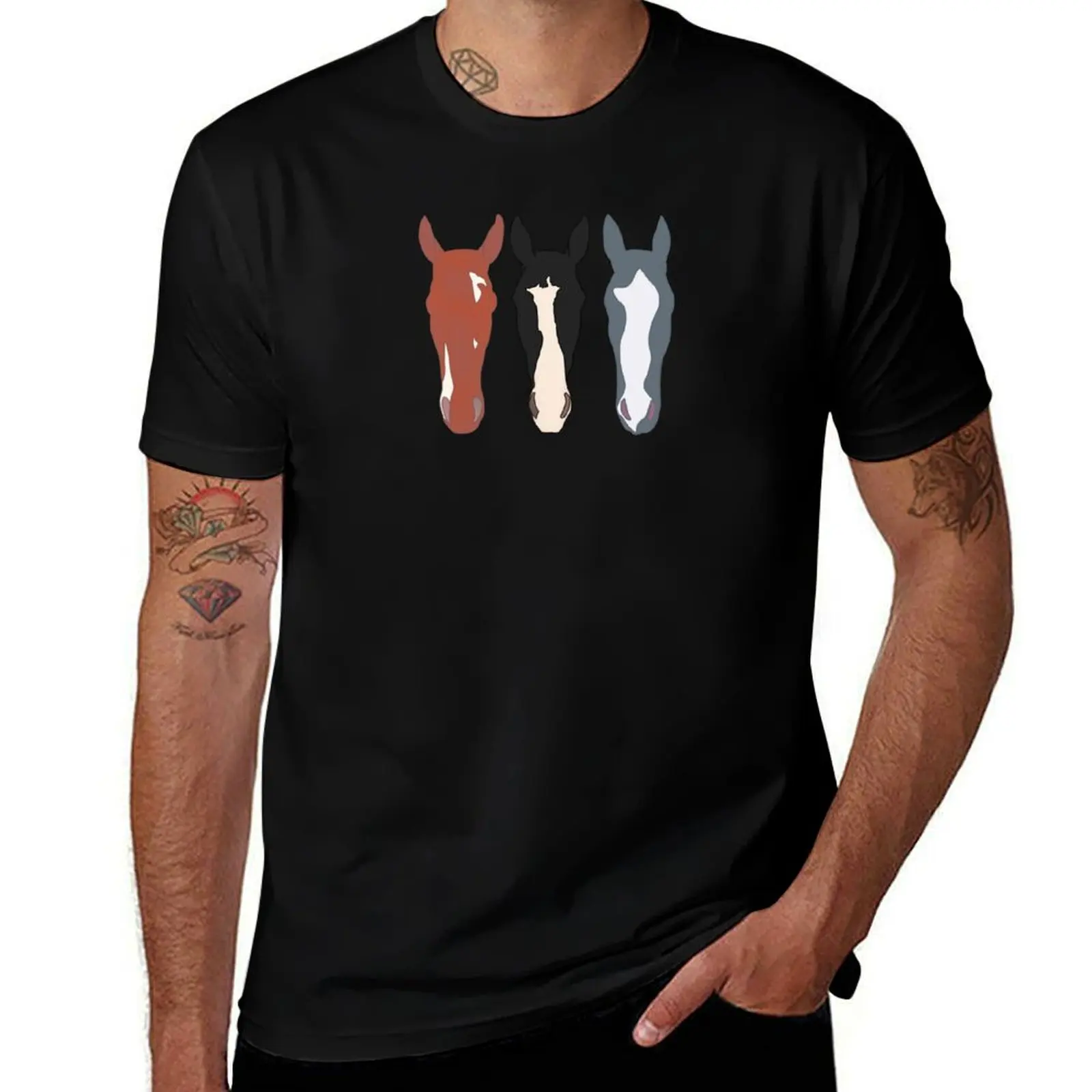 

Horse Trio Only T-Shirt cotton t shirts man 100% man t shirt graphic t shirt custom print T-shirt