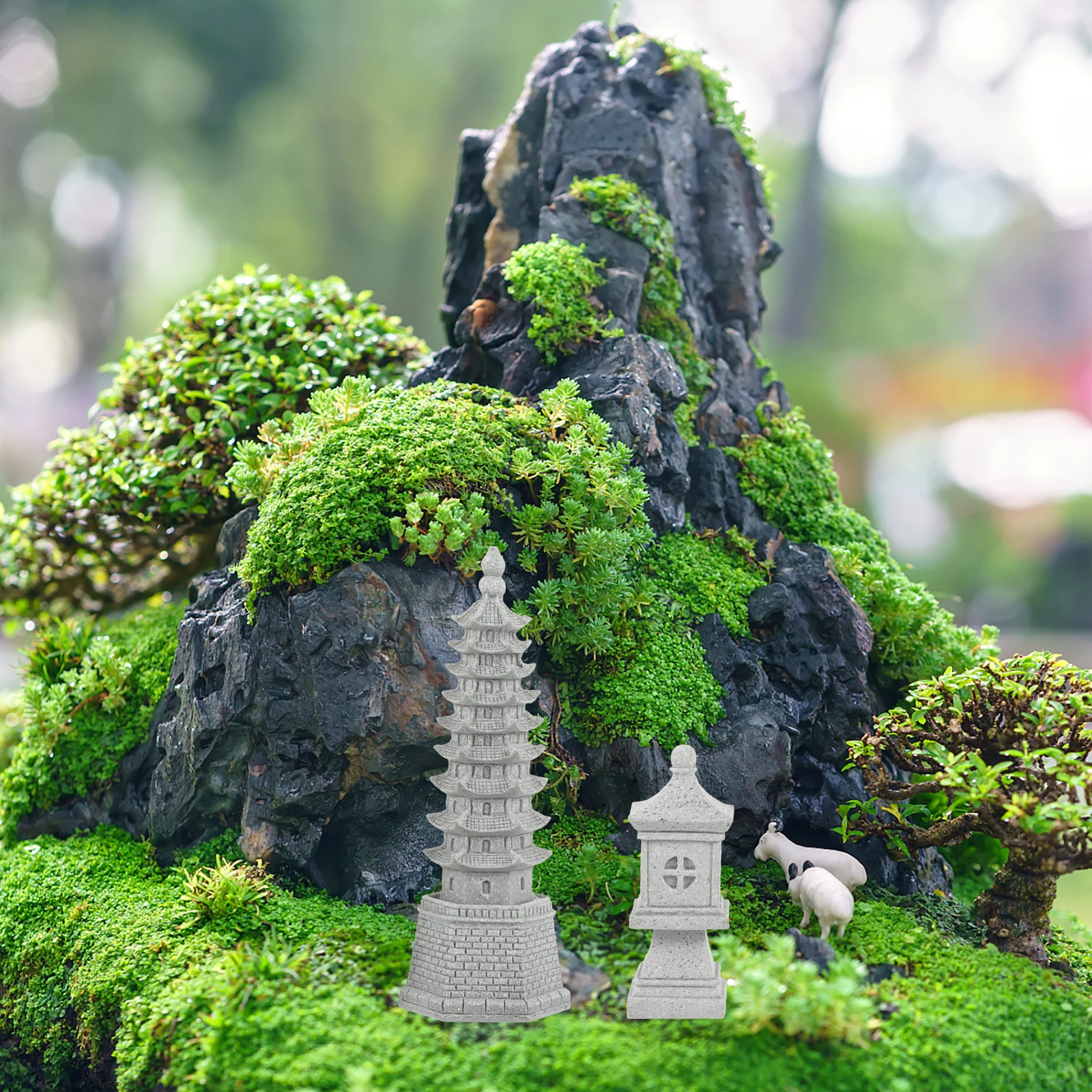 

Simulated Wenchang Tower Pavilion Statue Decor Miniature Pagoda Garden naments Home Desktop naments Lightweight Placement Indoor