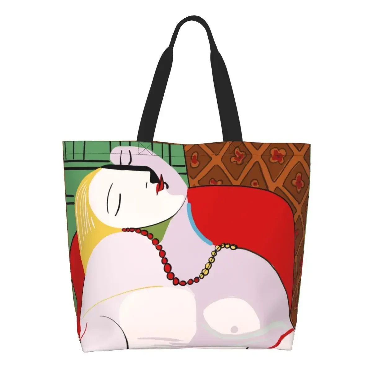 Cute Printing Picasso's Dream Tote Shopping Bag Reusable Canvas Shoulder Shopper Pablo Picasso Handbag