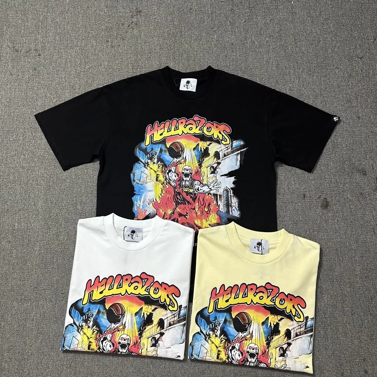 

Уличная хлопковая футболка Warren Lotas, круглая, свободная посадка с принтом Ne ort Sve, в стиле хип-хоп, High Street Sle для молодежи и подростков