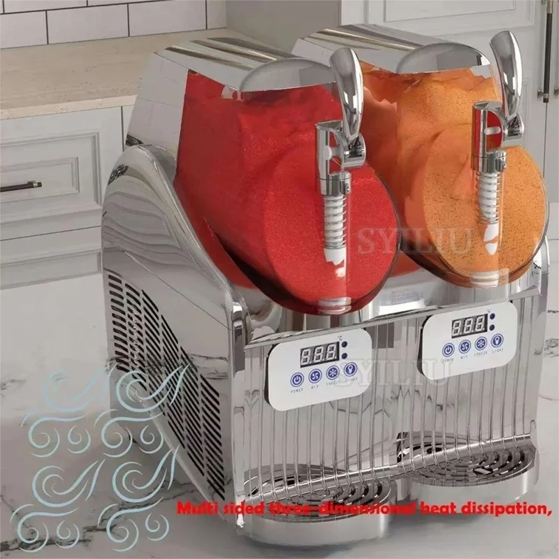 Double Cylinders Slush Machines Snow Melting Machine 110V/220v Ice Slusher Cold Drink Dispenser Smoothie Machine