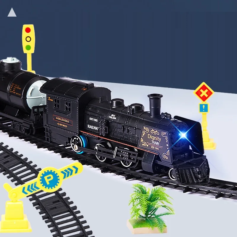 Electric Train Toy Set Car Railway Tracks Railway Toys Model  Battery Operated Classical Simulation High-Speed Rail Toys