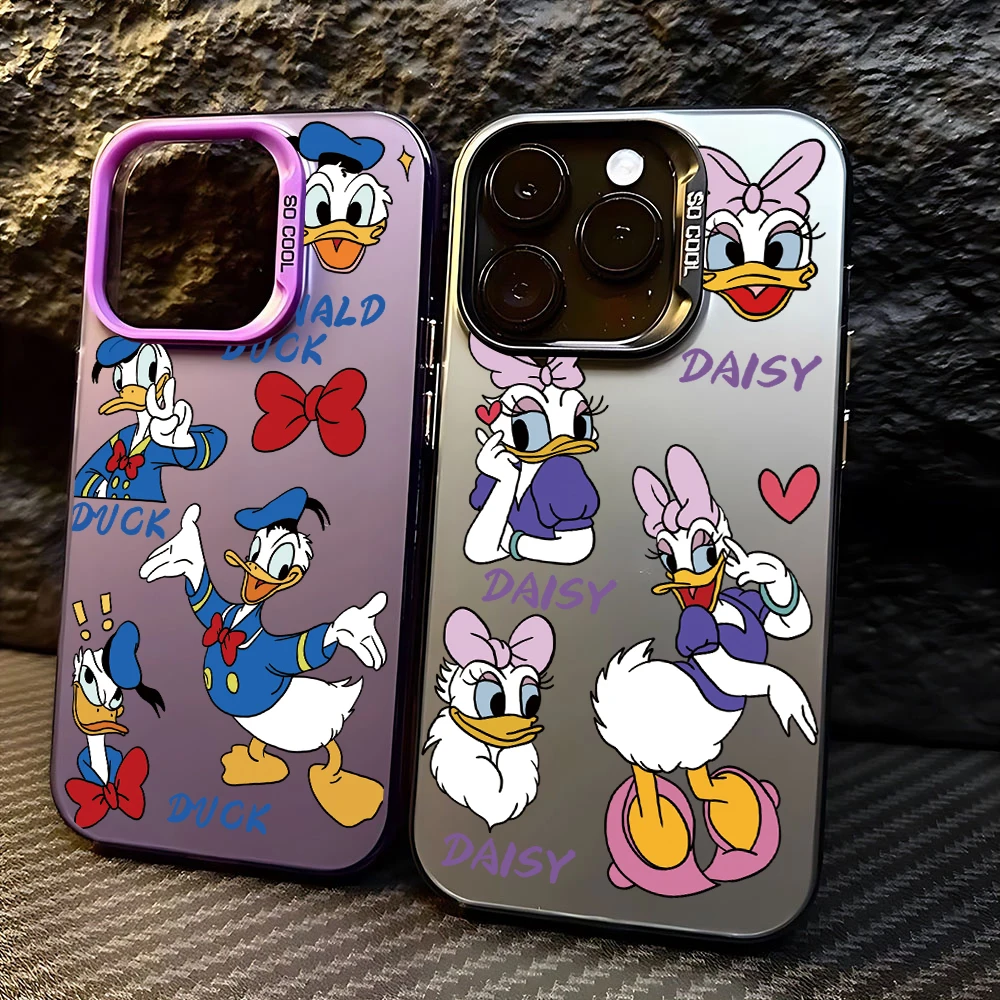 Disney Donald Daisy Duck Phone Case For iPhone 15 14 13 12 11 Pro Max X XR XSMAX 8 7 Plus Candy Matte Shockproof Back Cover