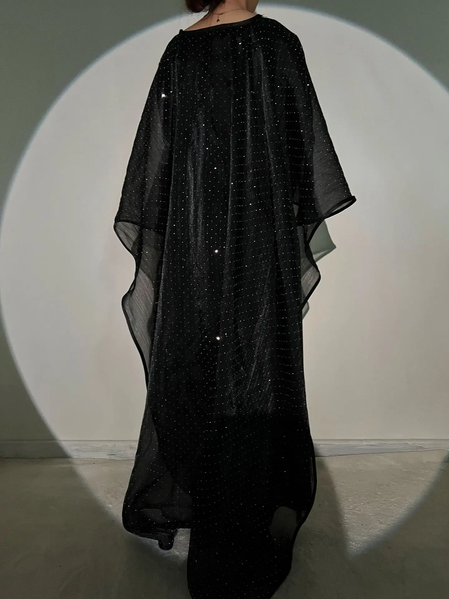 Abaya-Robe musulmane du moyen-orient pour femmes, cape simple, ciel étoilé, Dubaï, stérilie, robes de tempérament élégantes, vêtements islamiques