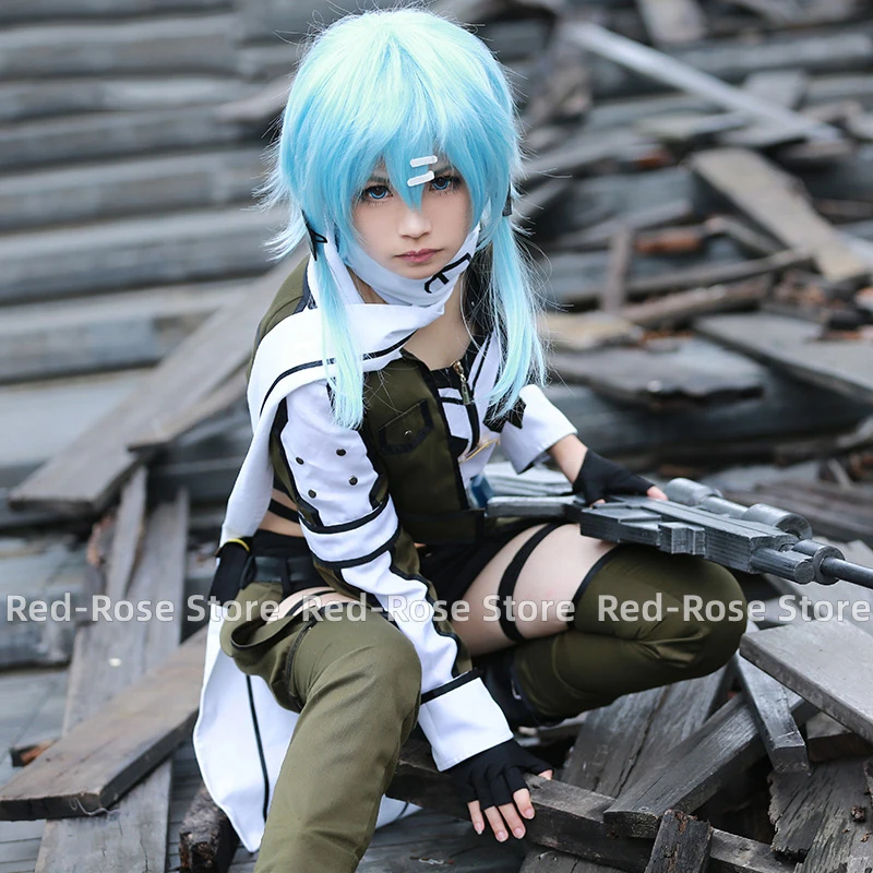 Anime Sword Art Online Cosplay ALfheim inon Asada Shino Cosplay Costume Gun Gale SAO/GGO Shino Asada/Sinon Outfit Full Set