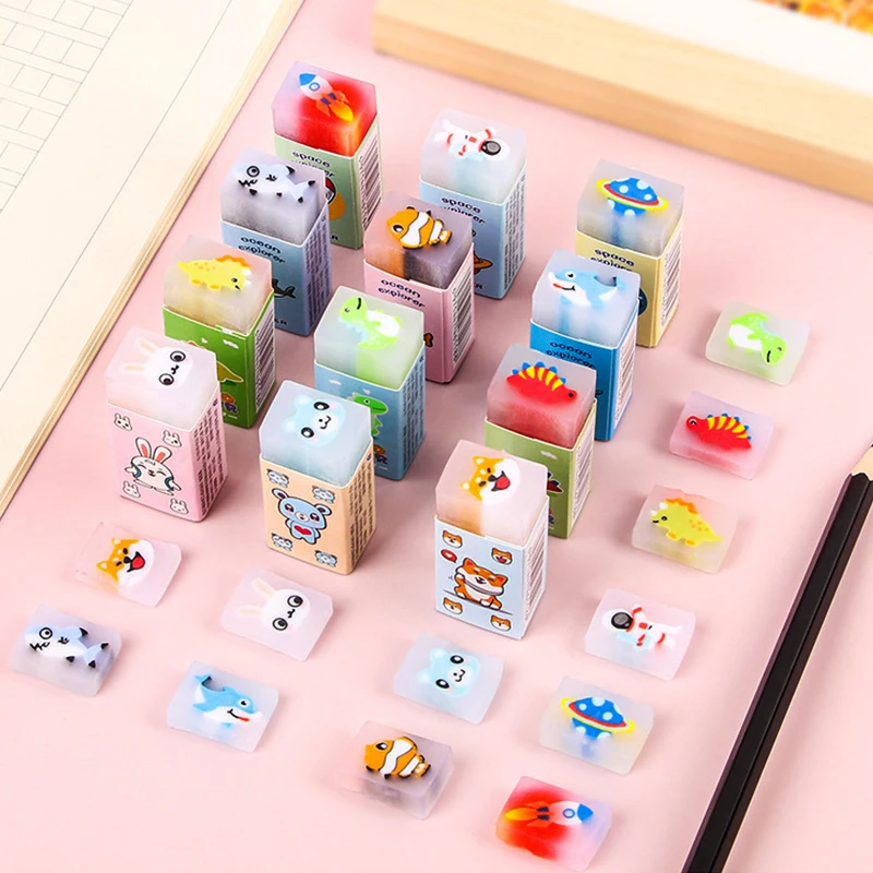 10 قطعة الحيوانات الكرتون لطيف صاروخ نمط ممحاة للأطفال حفلة عيد ميلاد تفضل العودة إلى المدرسة القرطاسية هدية بيناتا الحشو #2