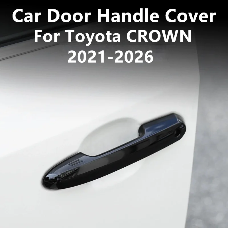 

For Toyota CROWN 2021-2026 4pcs Car Door Handle Cover Carbon fiber pattern protector Exterior Door Handle anti-scratch cover