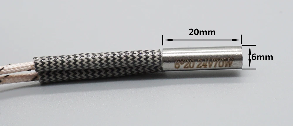 3D-Drucker-Teile 12V 24V 70W Heizblock Heizrohr Heizpatrone E3D V6 Volcano Hotend 50W Hochtemperatur-Heizrohr – Detail 4