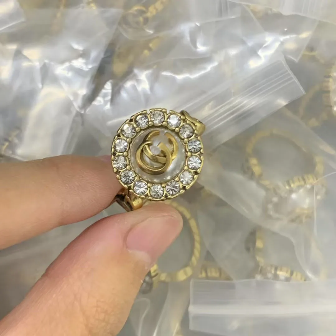 

Классическое ретро-кольцо с двойной буквой 2025, женские модные украшения, сладкий подарок для нее