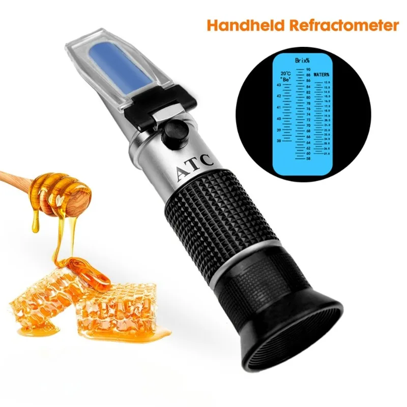 Handheld Honey Refractometer Fruits Grapes Sugar Concentration Meter Densimeter Beekeeping Portable Optometry Autorefractor