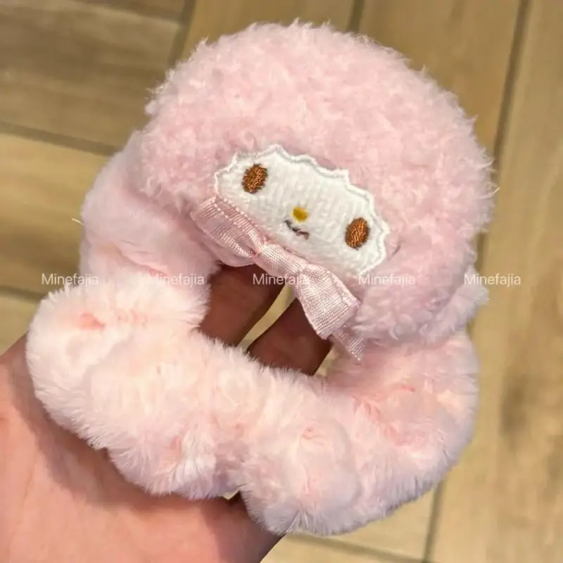 Kawaii Sanrio My Sweet Piano Plush Hair Loop Cartoon Pink Lamb Hair Accessories Anime Peripheral Large Intestine Headband Gifts