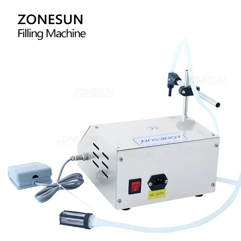 ZONESUN Liquid Filling Machine Digital Control Drink Perfume Juice Milk Small Bottle Jar Diaphragm Pump Filler Packing ZS-GFK160