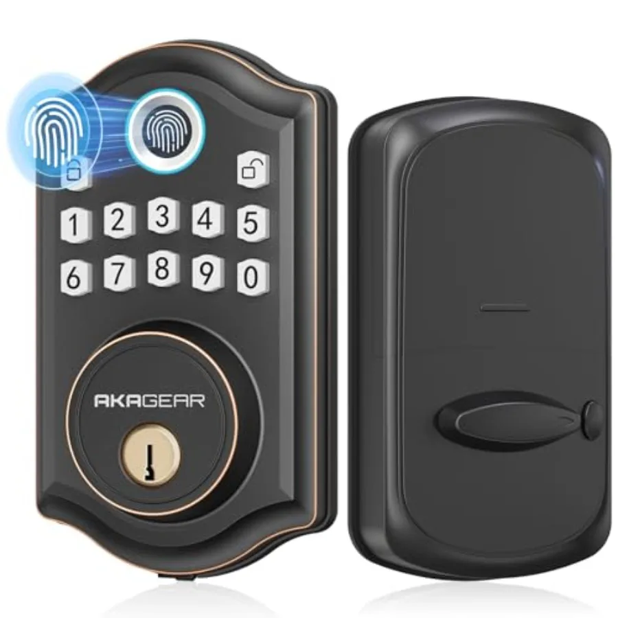 

Keyless Entry Door Lock with Fingerprint - Door Locks with 2 Keys, Electronic Keypad Deadbolt, Smart Door Locks, Smart Locks fo