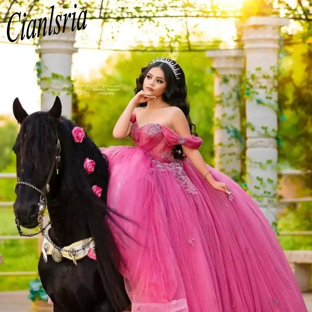 Vestidos De 15 Años Quinceanera Florals Off The Shoulder Sweet 16 Dress Luxury Mexican Charro Prom