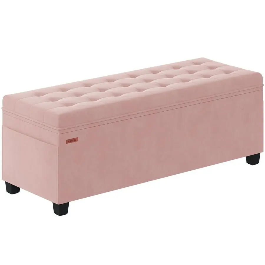 

Storage Ottoman Bench, End of Bed Bench with Legs, Large Entryway Bench, Foot Rest Stool, Tea Table for Bedroom, Living Room, L