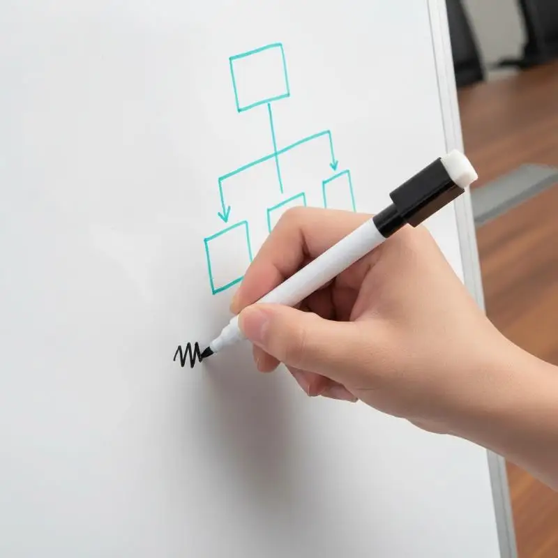Dry Erase Whiteboard Markers with Built-in Eraser Cap, 5/10 Pack Dry Wipe Pens for Classroom Home Office School