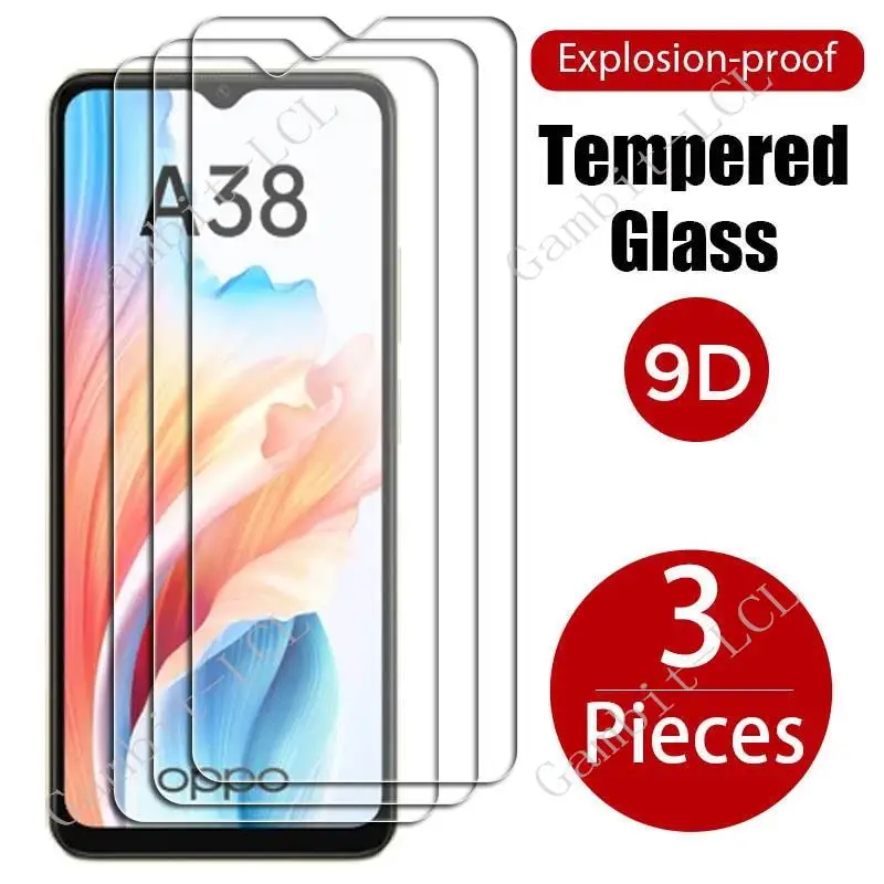 3PCS Protective Tempered Glass For OPPO A38 4G 6.56