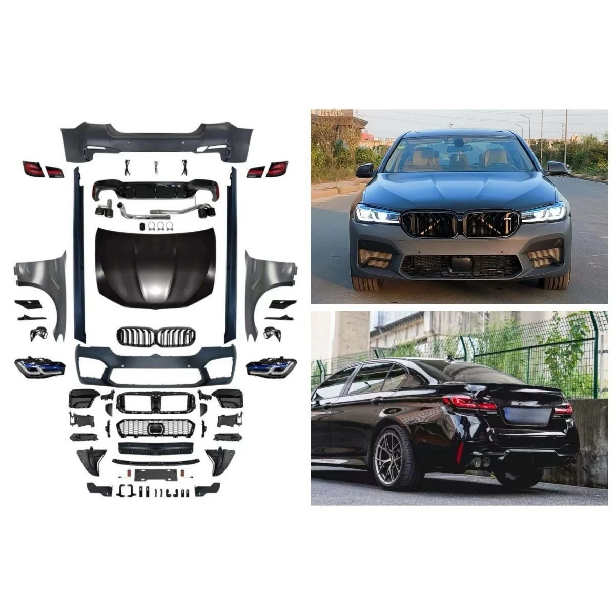for Car Exterior Parts Upgrades Modifications Grille Bumper Body Kits for BMW 5Series F10/F18 to G30/G38