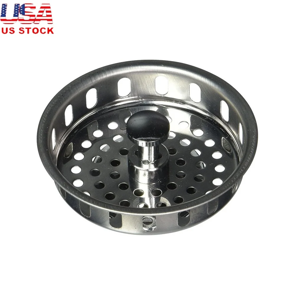 

Сменный фильтр для корзины для кухонной мойки, нержавеющая сталь, 3-1/2 дюйма, стандартная сливная пружинная стальная пробка, резиновое уплотнение, простая установка