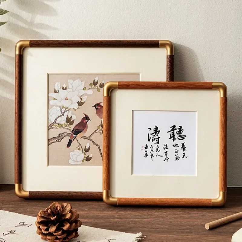 Chinese Solid Wood Painting Picture Frame Table Advanced Sense Landscape Picture Frame Hanging Mounted Wall Living Room