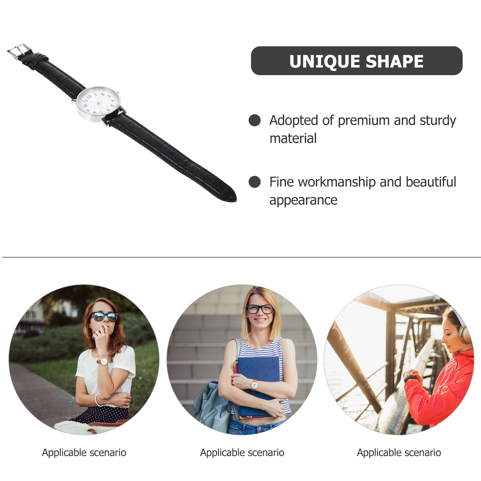 ساعة كوارتز للسيدات، حزام بسيط ومتين، مريح، ساعة معصم قابلة للتعديل، هدية للنساء للاستخدام اليومي في الهواء الطلق
