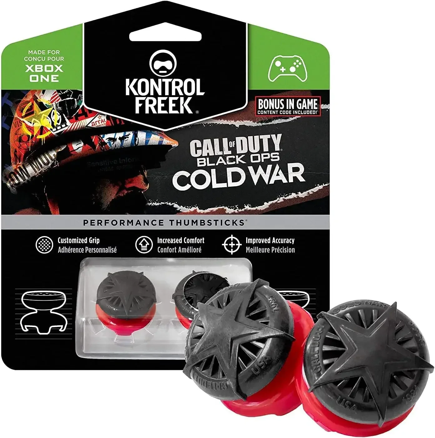 KontrolFreek Call of Duty: Black Ops Cold War Performance Thumbsticks for Xbox One and Xbox Series X | 2 High-Rise, Convex