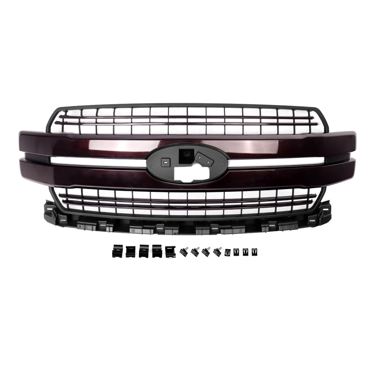 Magma Red Grille For Ford F150 Lariat 2018-2020 Front Bumper Grille Upper Grills Air Inlet Grille Radiator Grills Racing Grills