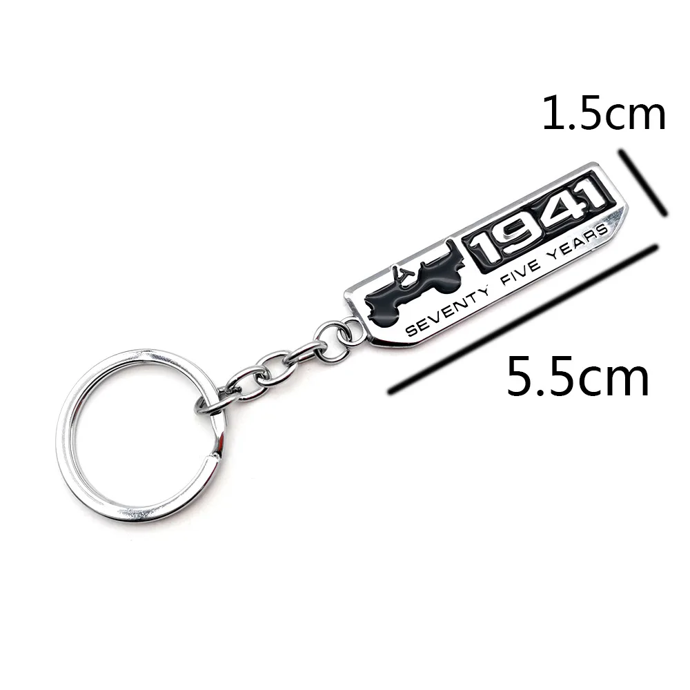 Newest Car Metal SEVENTY FIVE YEARS 1941 Keychain Key Ring Keyfob Accessory Car Key Ring for 1941 Jeep Wrangler Renegade Grand