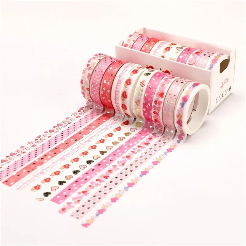 10Rolls/box Washi Stickers Color Tapes DIY Diary Scrapbook Stickers  Masking Tape Decoration  School Stationery Supplies